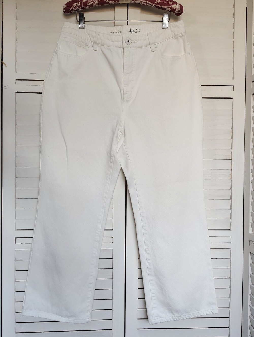 Style & Co Wide Crop White Pants
